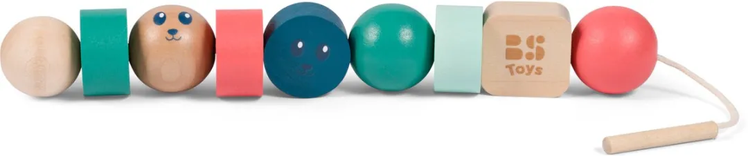 BS Toys Junior Beads GA533 Houten Kralen Rijtje - 12 Stuks