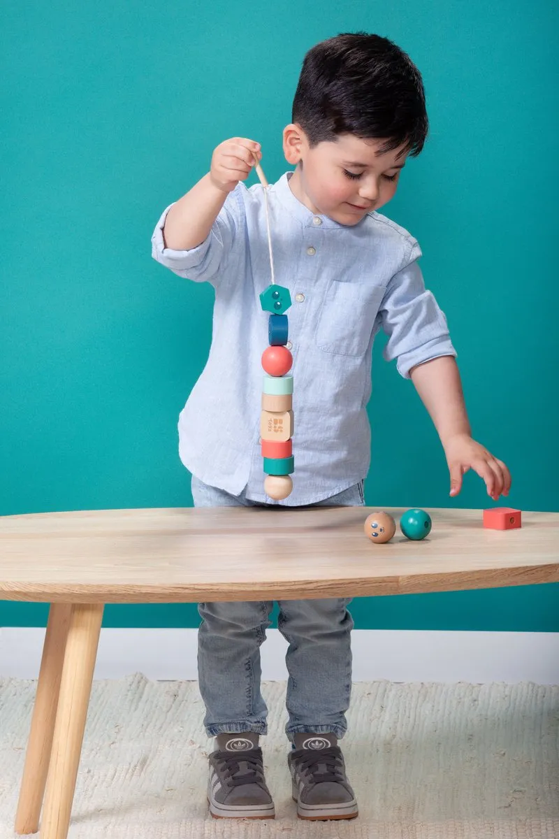 BS Toys Junior Beads GA533 Houten Kralen Rijtje - 12 Stuks