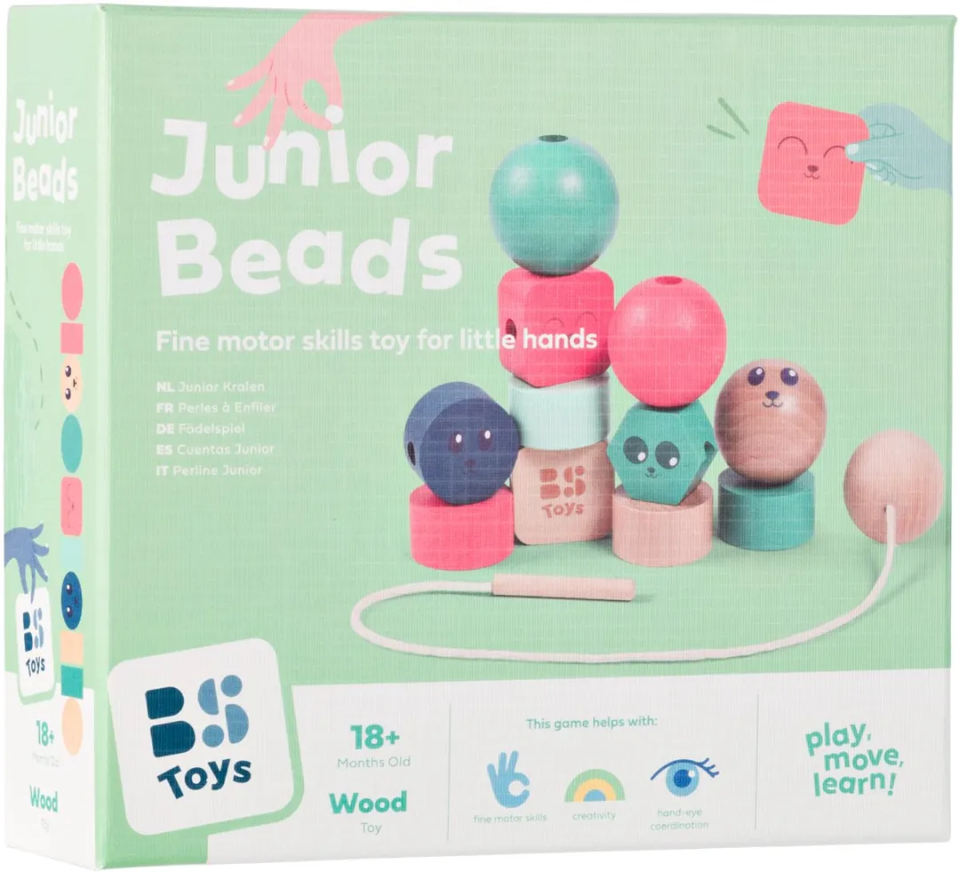 BS Toys Junior Beads GA533 Houten Kralen Rijtje - 12 Stuks - afbeelding 6 van 6