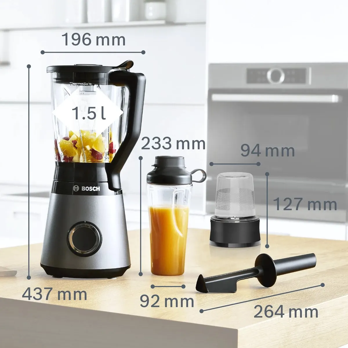 Bosch VitaPower Serie 4 MMB6177S Blender 1200W - Zilver
