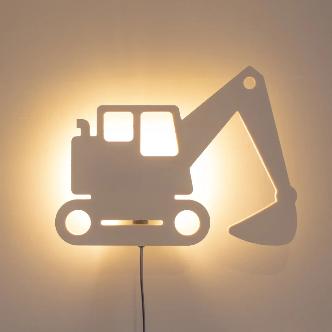 TreeToys Houten Wandlamp Graafmachine
