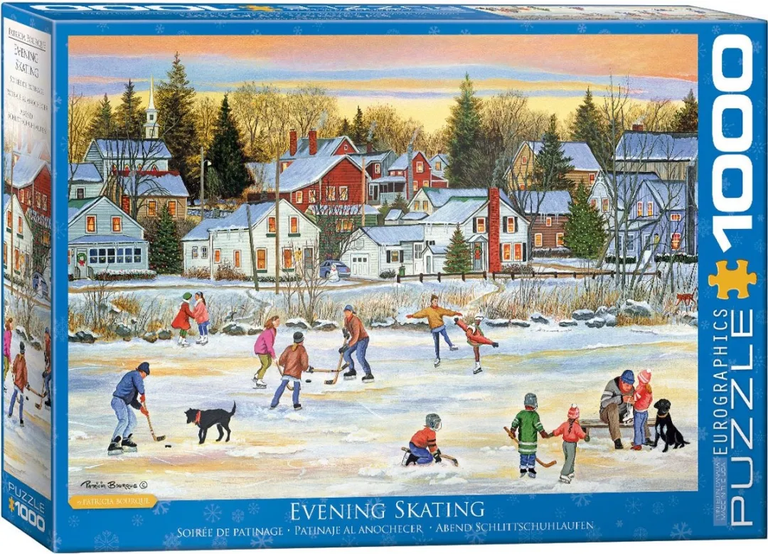 Eurographics Patricia Bourque Evening Skating 1000 Puzzel - Meerkleurig