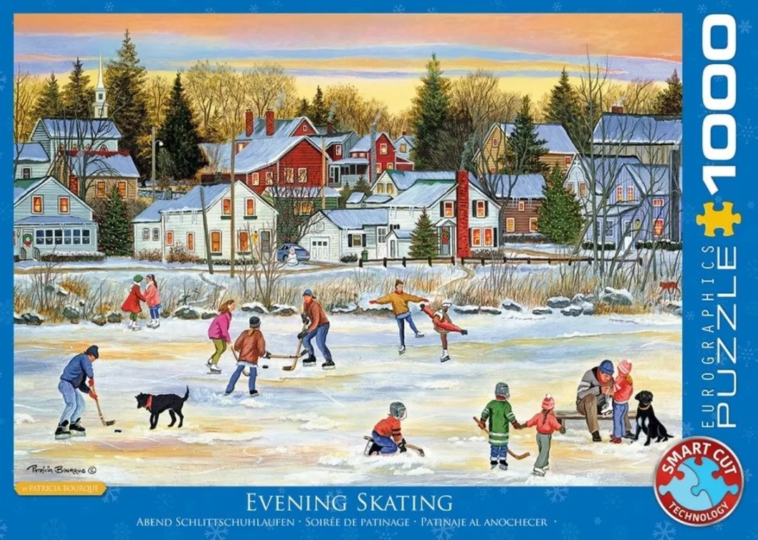Eurographics Patricia Bourque Evening Skating 1000 Puzzel - Meerkleurig