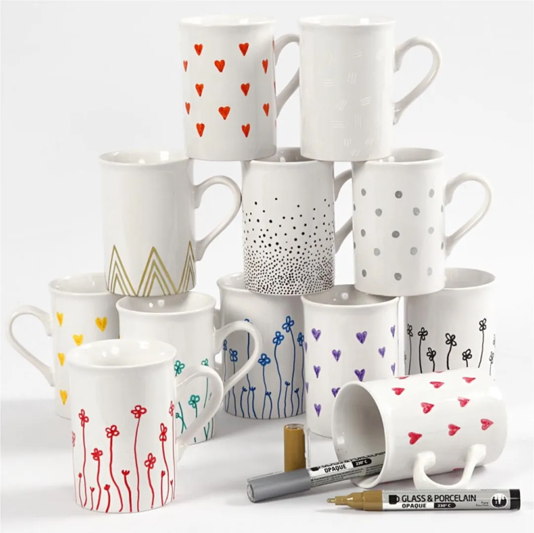 Creativ Company Glas- en Porseleinstift Set - 12 Stuks Multikleur