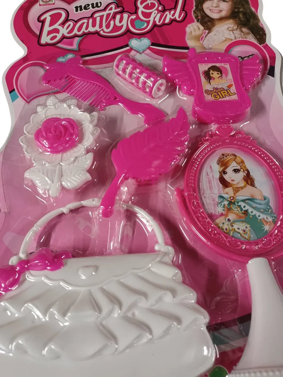 Beaty Girl set - op kaart - duo set - 1x rose tasje set & 1x Wit tasje set