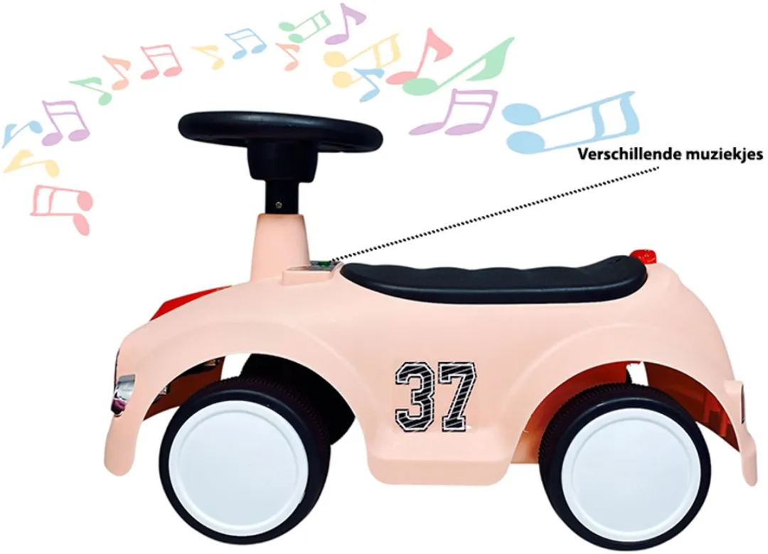 Q-Toys Loopauto met toeter - Licht en Geluid - 60 cm