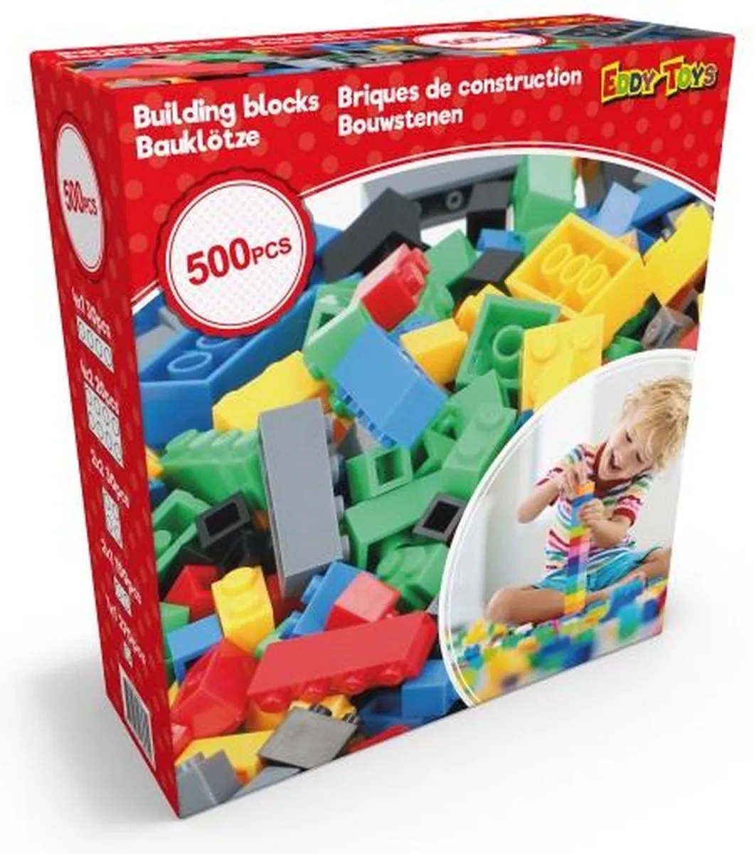 Eddy Toys Bouwblokken 500 Stuks - Verschillende kleuren