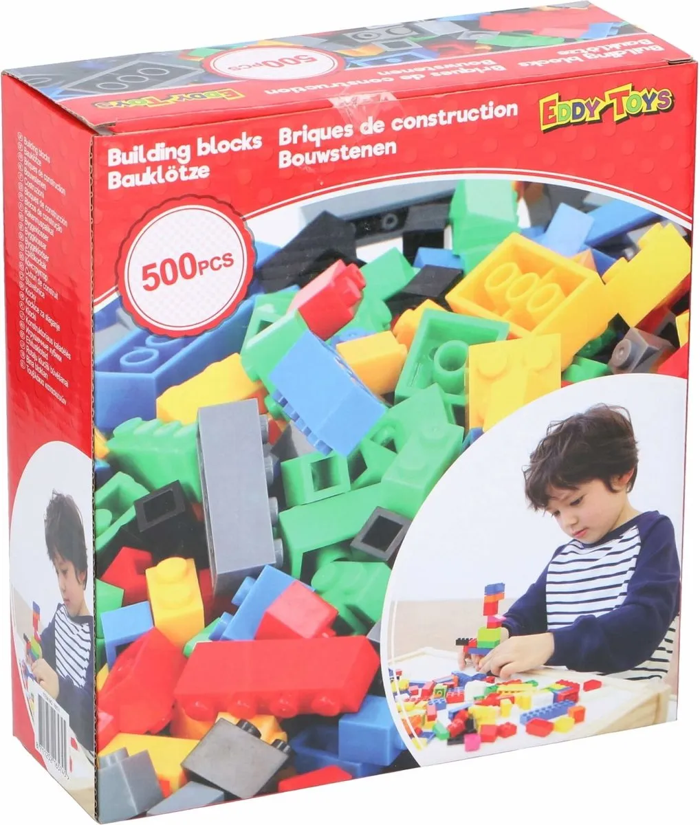 Eddy Toys Bouwblokken 500 Stuks - Verschillende kleuren