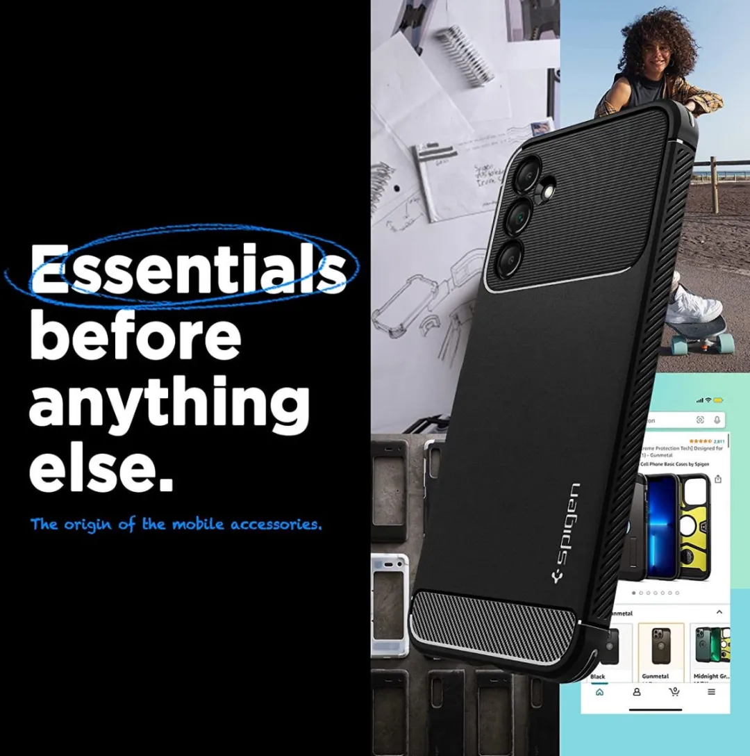 Spigen Rugged Armor ACS05847 Hoesje - Samsung Galaxy A14 5G - Zwart - afbeelding 6 van 6