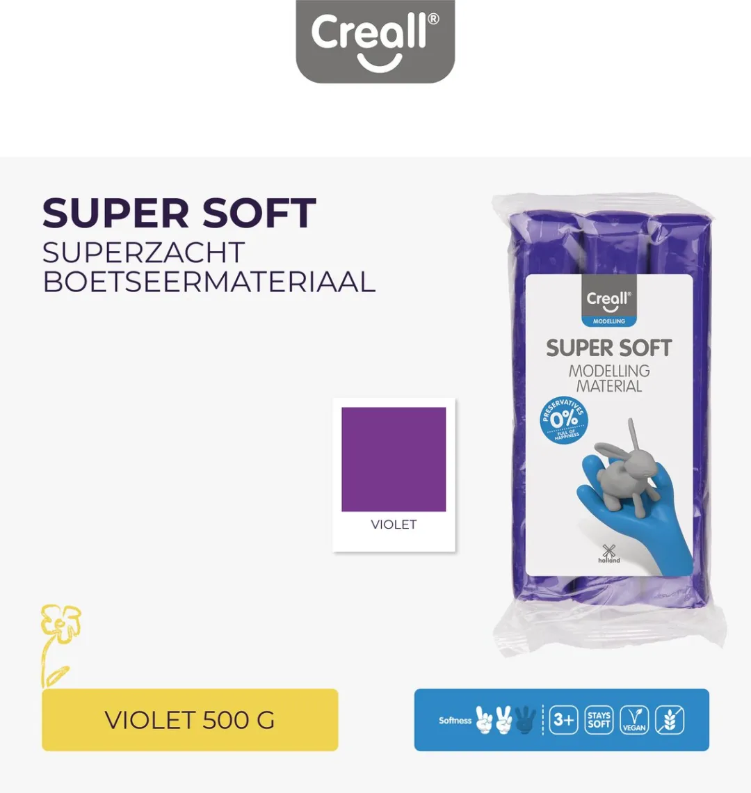 Creall Boetseerklei Supersoft Paars 500g