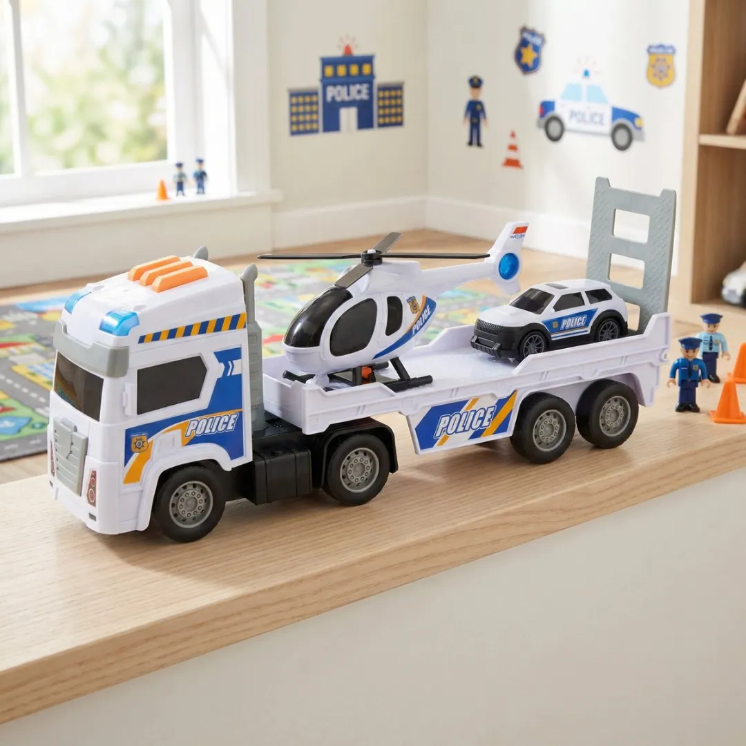 Eddy Toys Politie Vrachtwagen Set 3 Stuks - 38cm