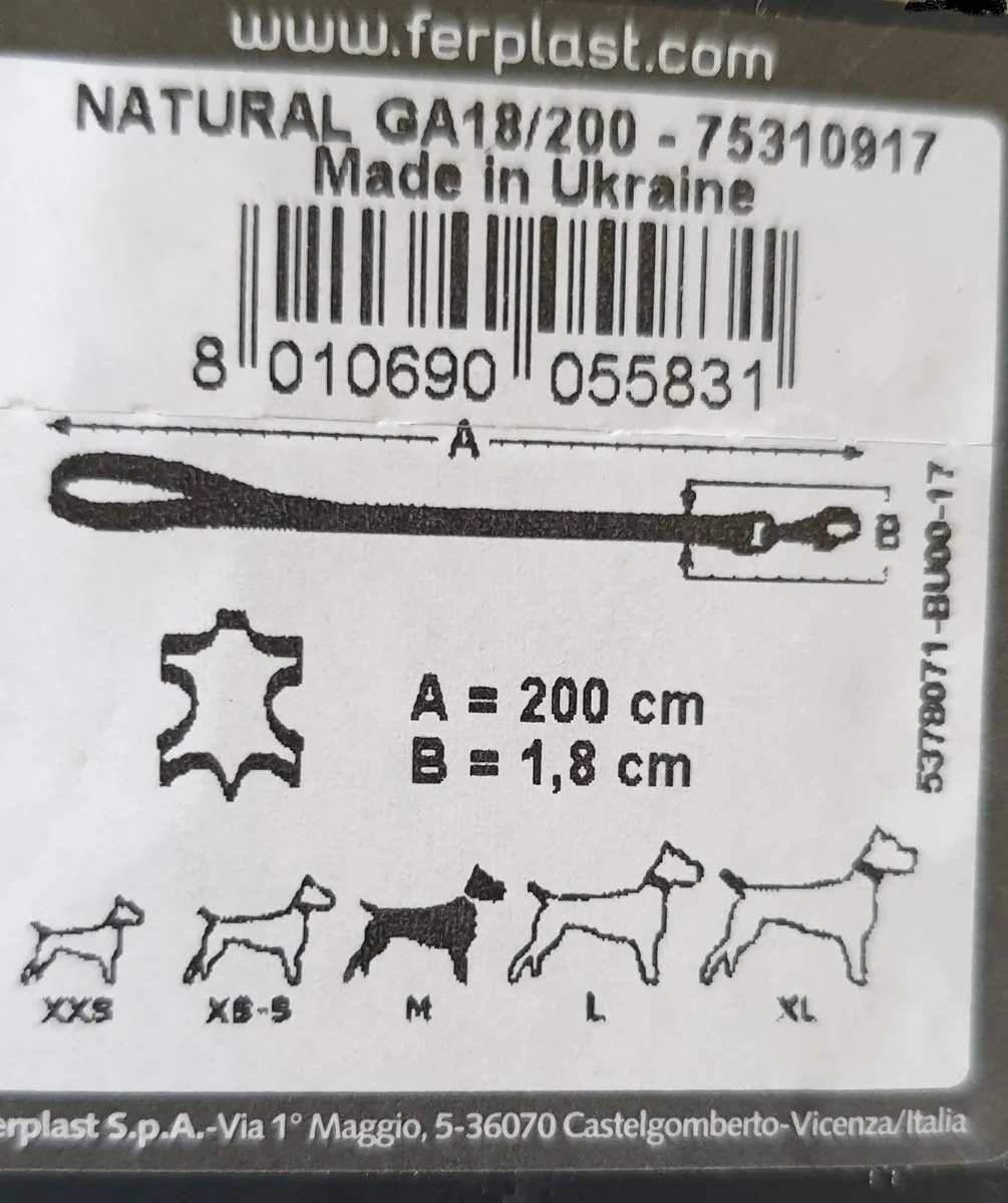 Ferplast Natural GA Lijn Zwart - 18mm M