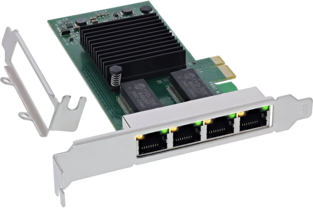 InLine® Quad Gigabit netwerkkaart, 4x RJ45 1 Gb/s, PCIe x1