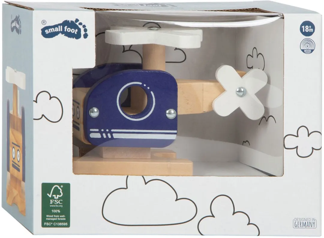 Small Foot Houten Helikopter 12287 - Paars