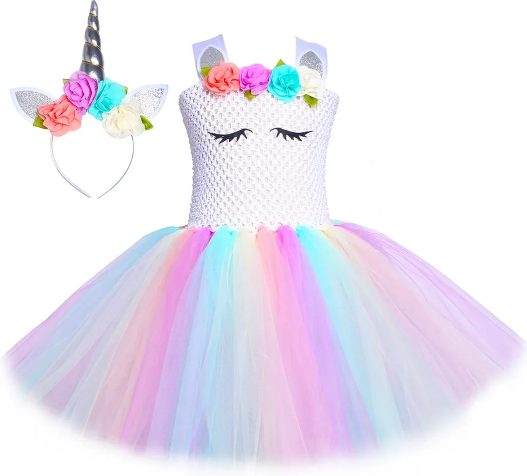 Jobber Toys Unicorn Prinsessenjurk - Regenboog - 86/92