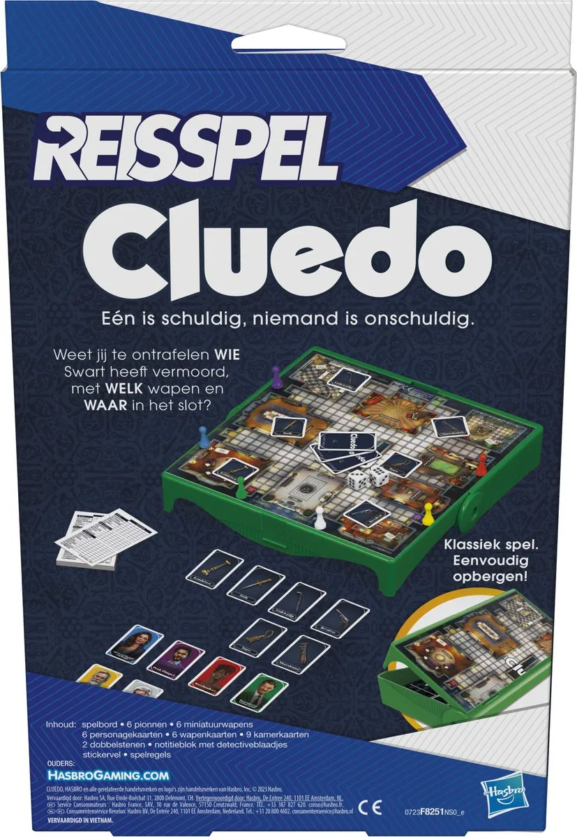 Hasbro Gaming Cluedo Reisspel - 3-6 Spelers