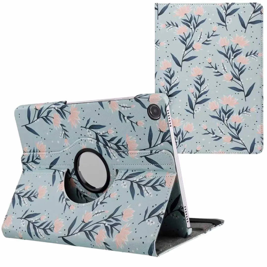 Imoshion SH00066940 Tablethoes - Samsung Galaxy Tab A9 Plus 11" - 360° Draaibaar - White Blue Stripes