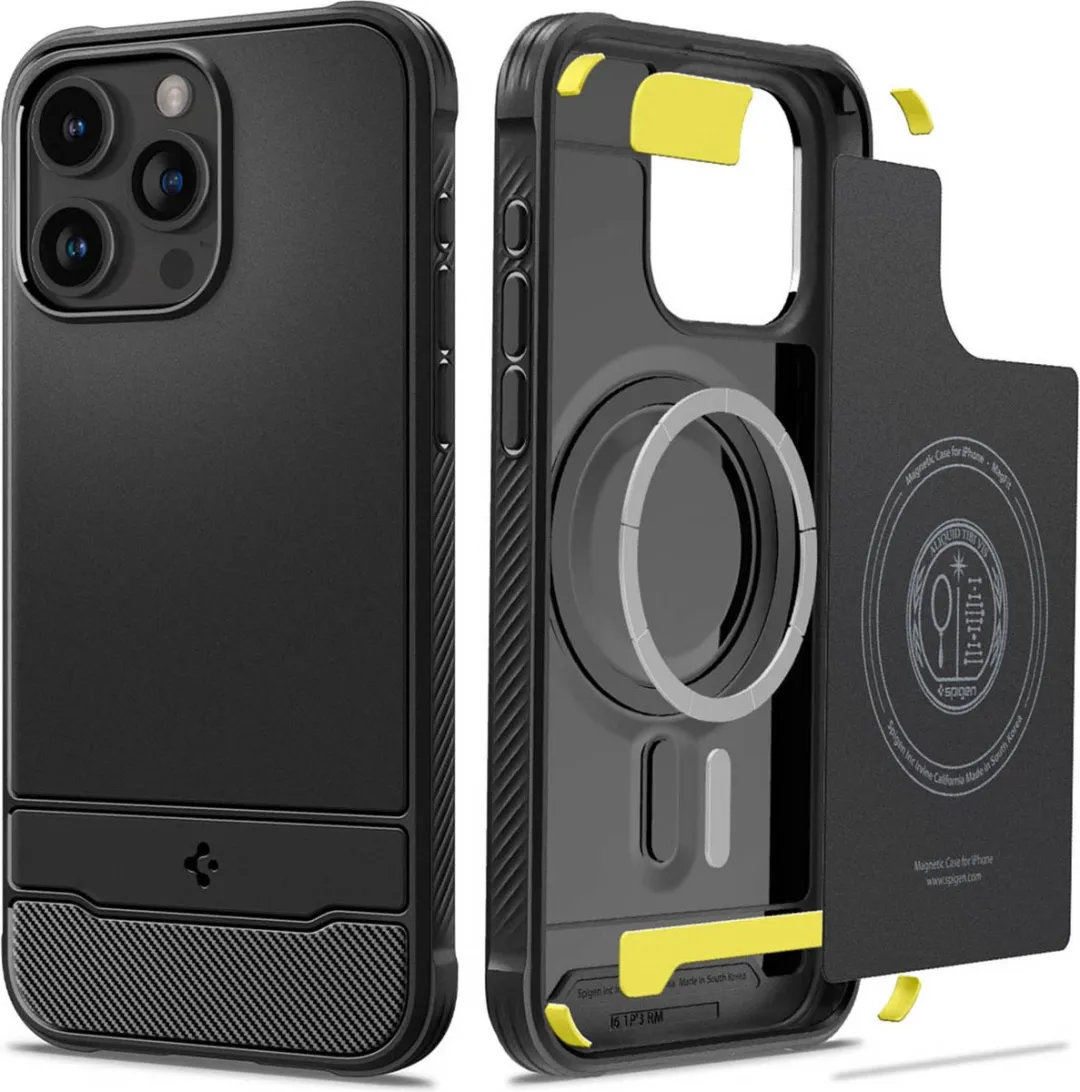 Spigen Rugged Armor Magfit ACS06703 Hoesje - iPhone 15 Pro - Zwart