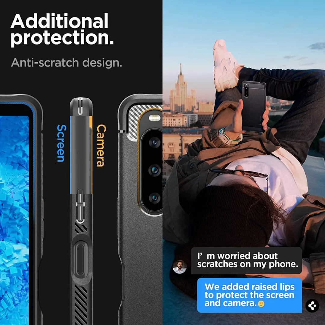 Spigen Rugged Armor ACS06202 Hoesje - Sony Xperia 10 V - Zwart