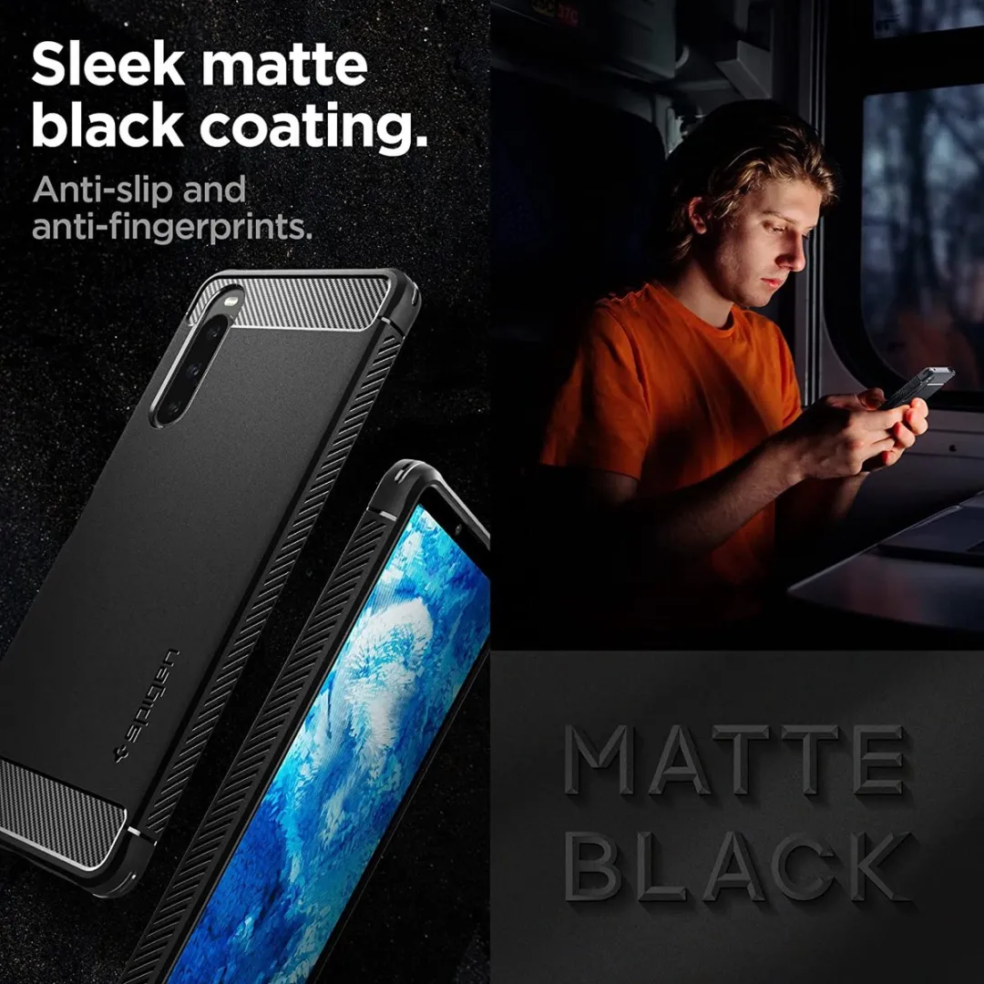 Spigen Rugged Armor ACS06202 Hoesje - Sony Xperia 10 V - Zwart