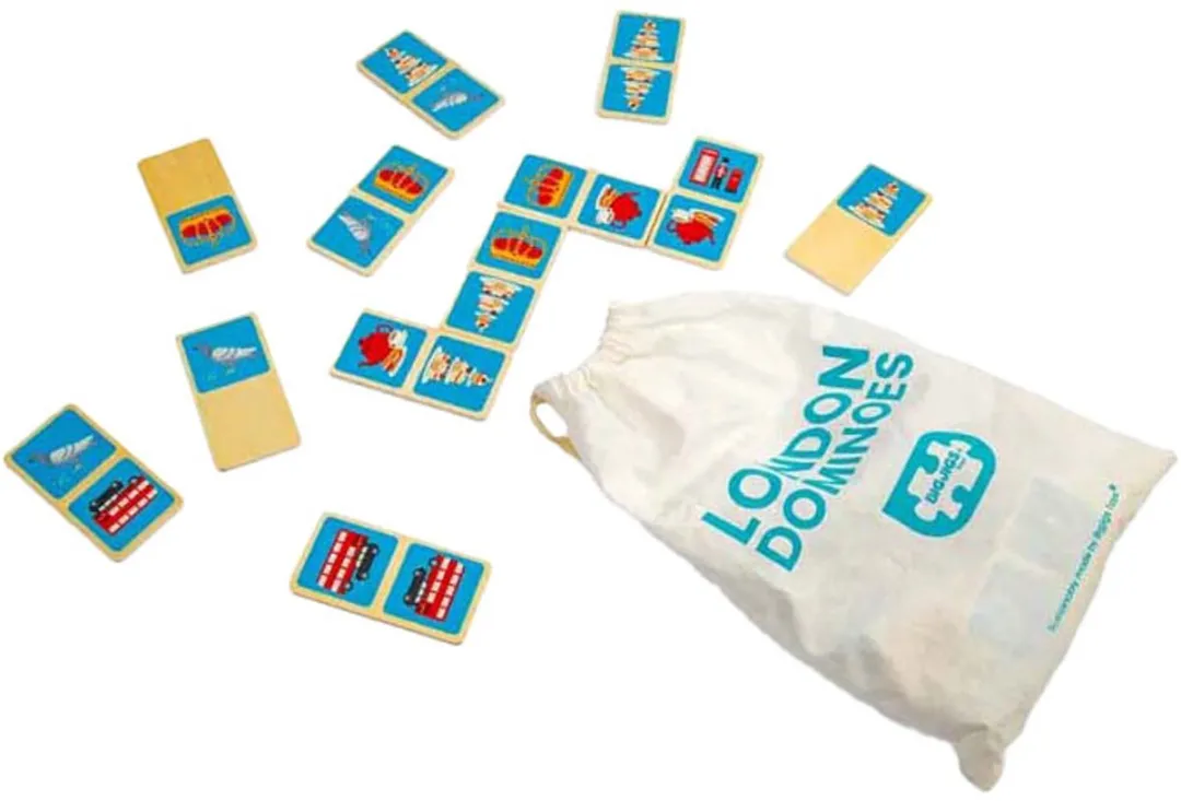 BIGJIGS Houten Londen Dominospel 28-delig