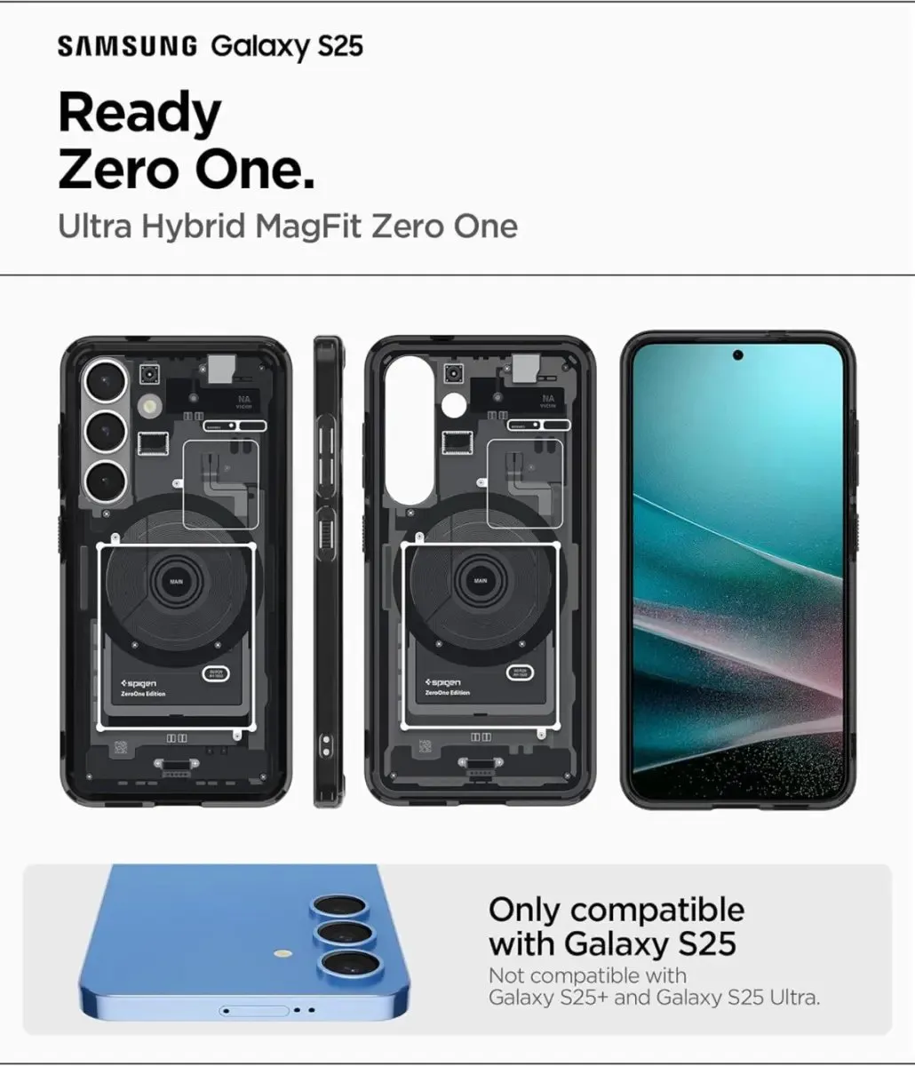 Spigen Ultra Hybrid MagFit Hoesje - Samsung Galaxy S25 - Zwart