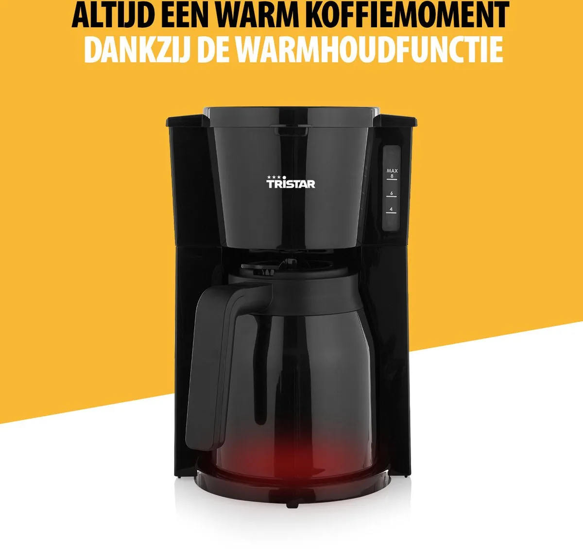 Tristar CM-1285 Koffiezetapparaat 900W - 1L Thermoskan - Zwart - afbeelding 6 van 6