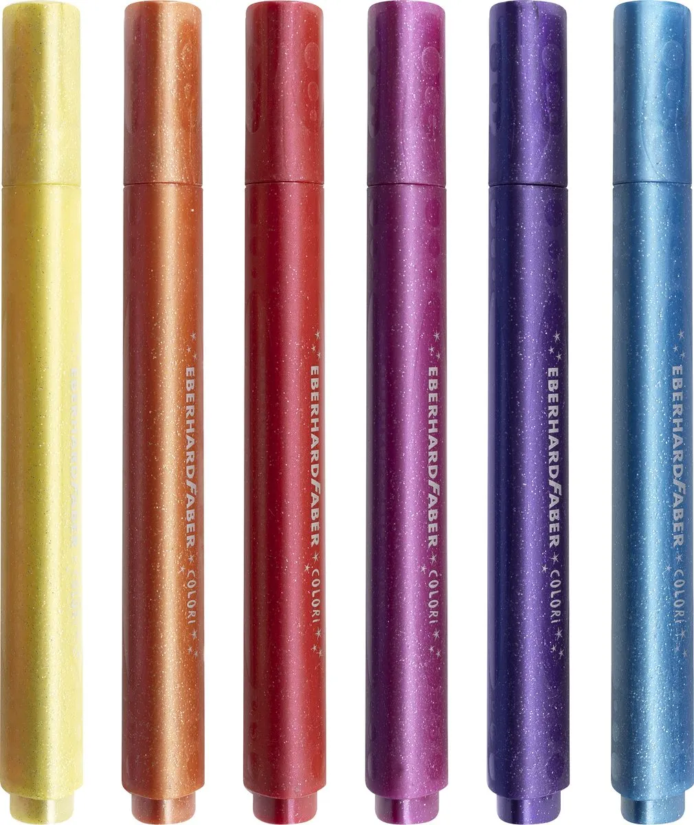 Eberhard Faber Jumbo Viltstiften EF-551214 - 6 Kleuren Glitter