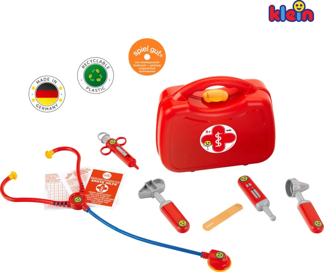 Klein Toys Dokterskoffer - 21,5x8,5x20cm Rood