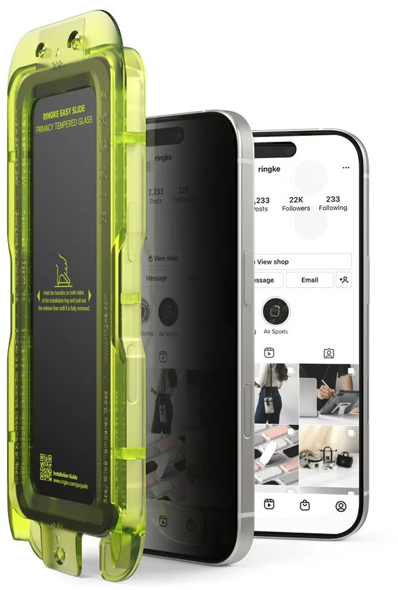 Ringke Easy Slide Privacyglas iPhone 17 - 2 Stuks