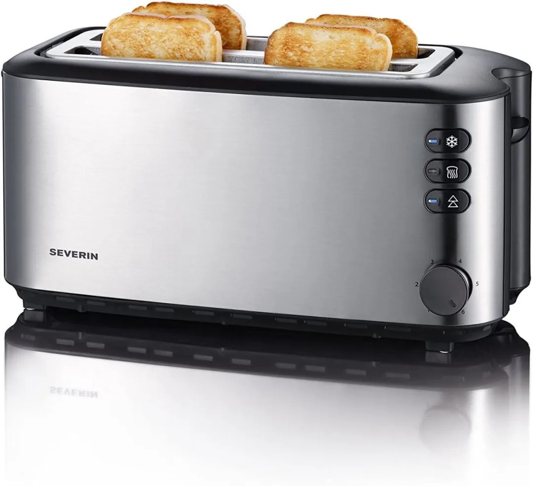 Severin AT 2509 Broodrooster 4 Sneetjes 1400W - Geborsteld RVS