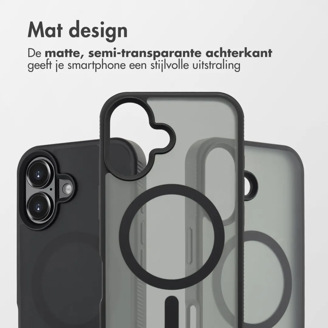 Accezz iPhone 16 MagSafe Hoesje - Frosted Backcover Zwart