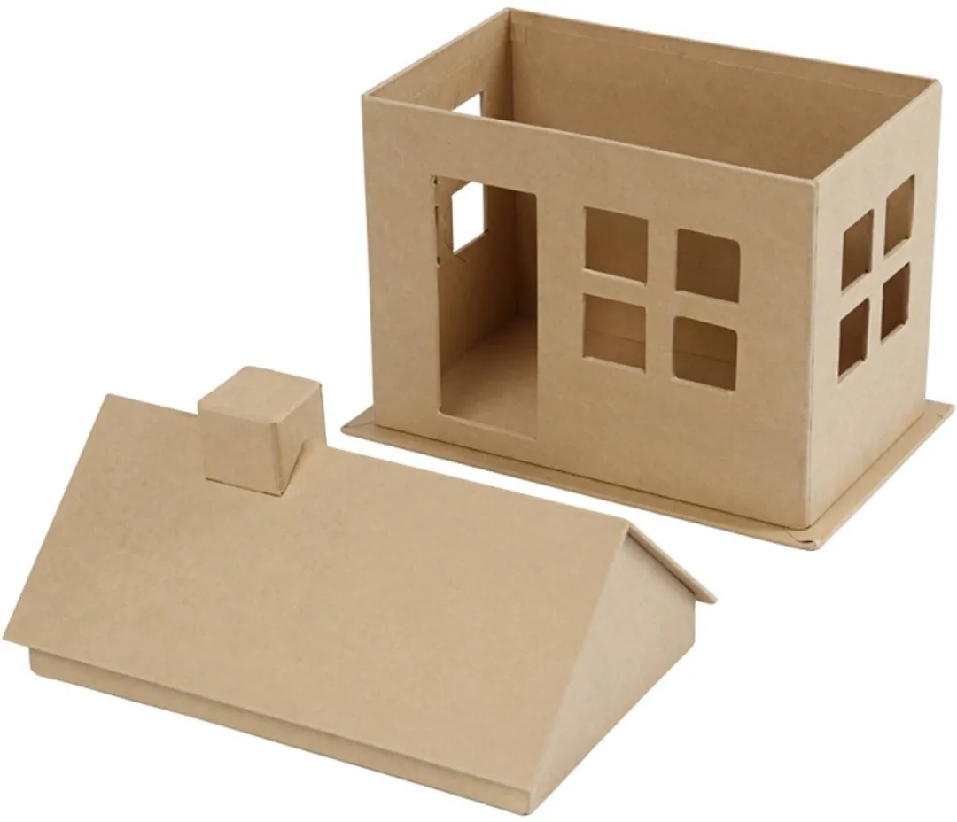 Creativ Company Papier Maché Huis 23x22,5x14,5cm - Bruin