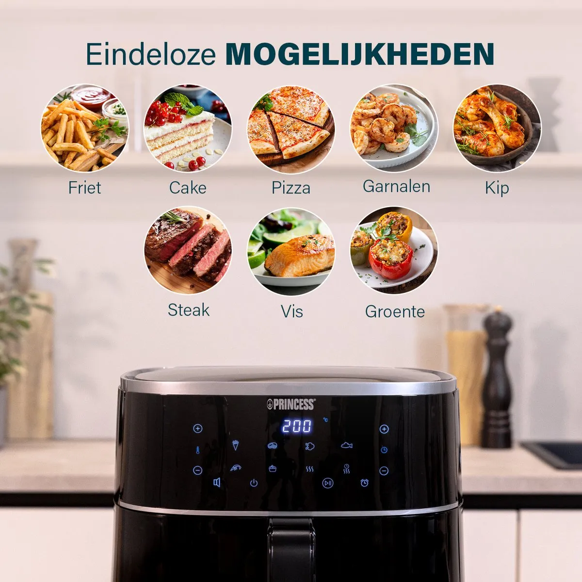 Princess Digitale Airfryer XL 182244 - 6L - 1500W - Zwart