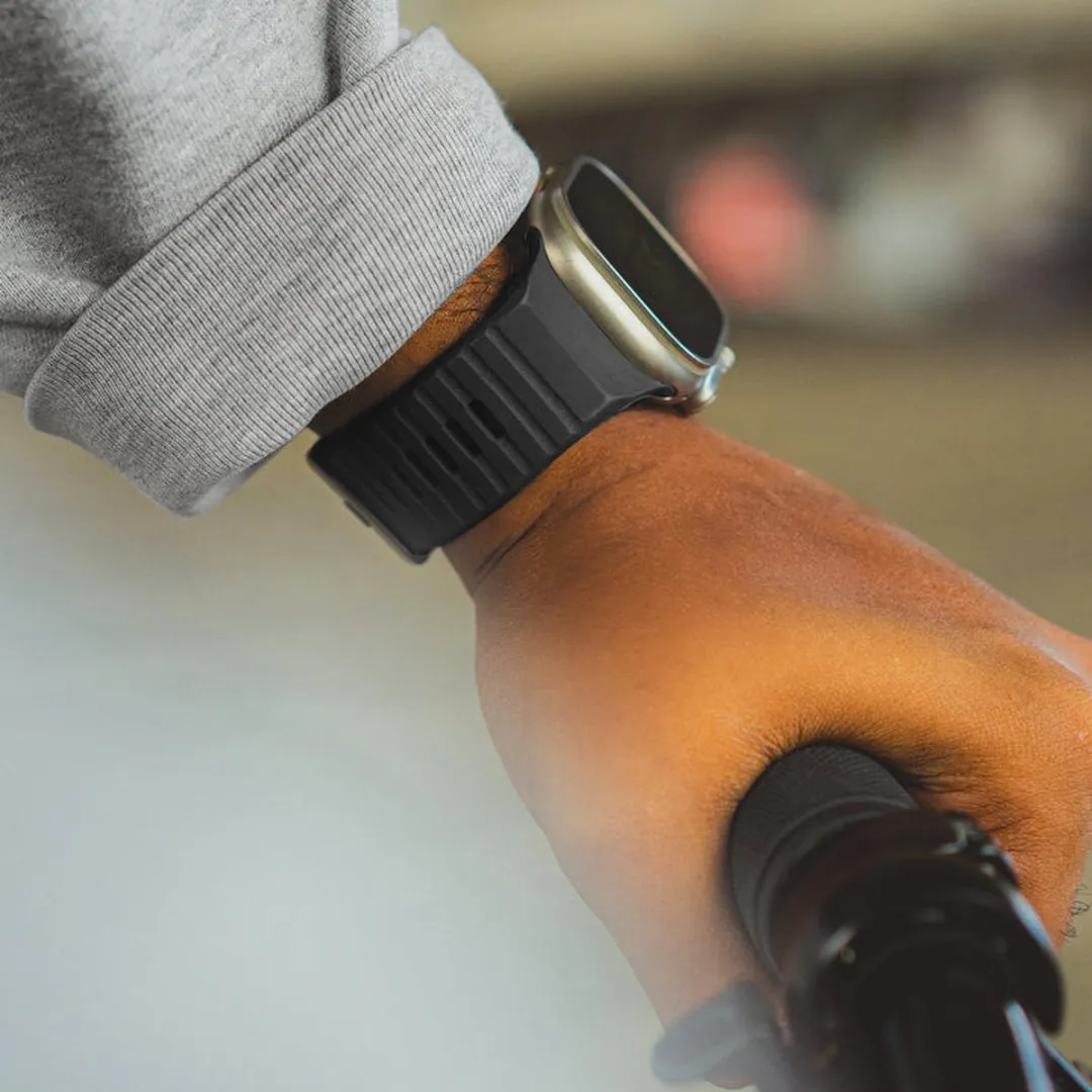 Decoded Siliconen Sportband Apple Watch - Graphene Zwart