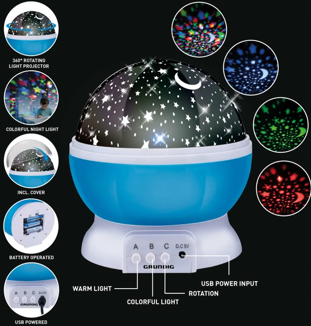 Grundig Nachtlamp Sterrenprojector - Blauw