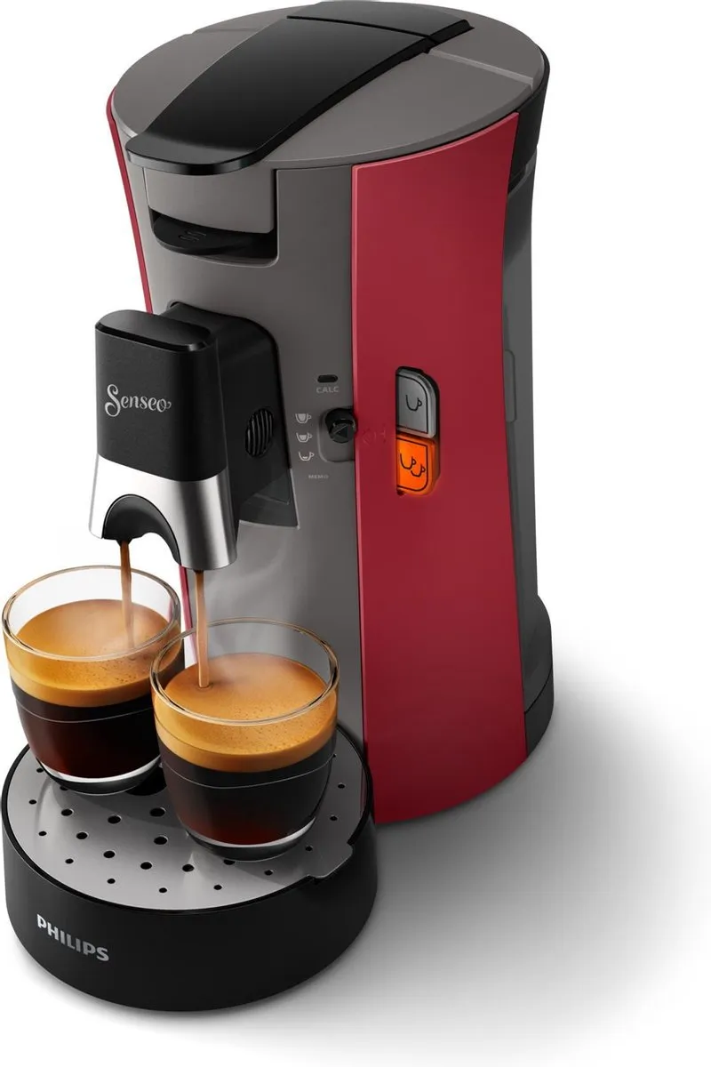 Philips Senseo Select CSA240/90 Koffiepadmachine - 2 Kopjes - Rood & Grijs