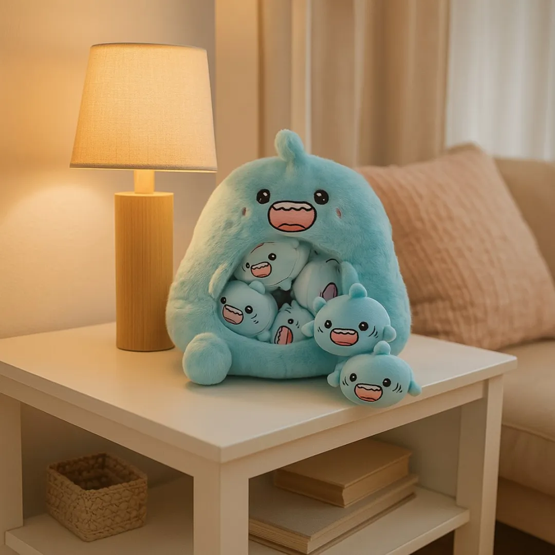 MagniToys Haai Knuffelkussen - Mini haaitjes - 40 cm - Vanaf 3 jaar