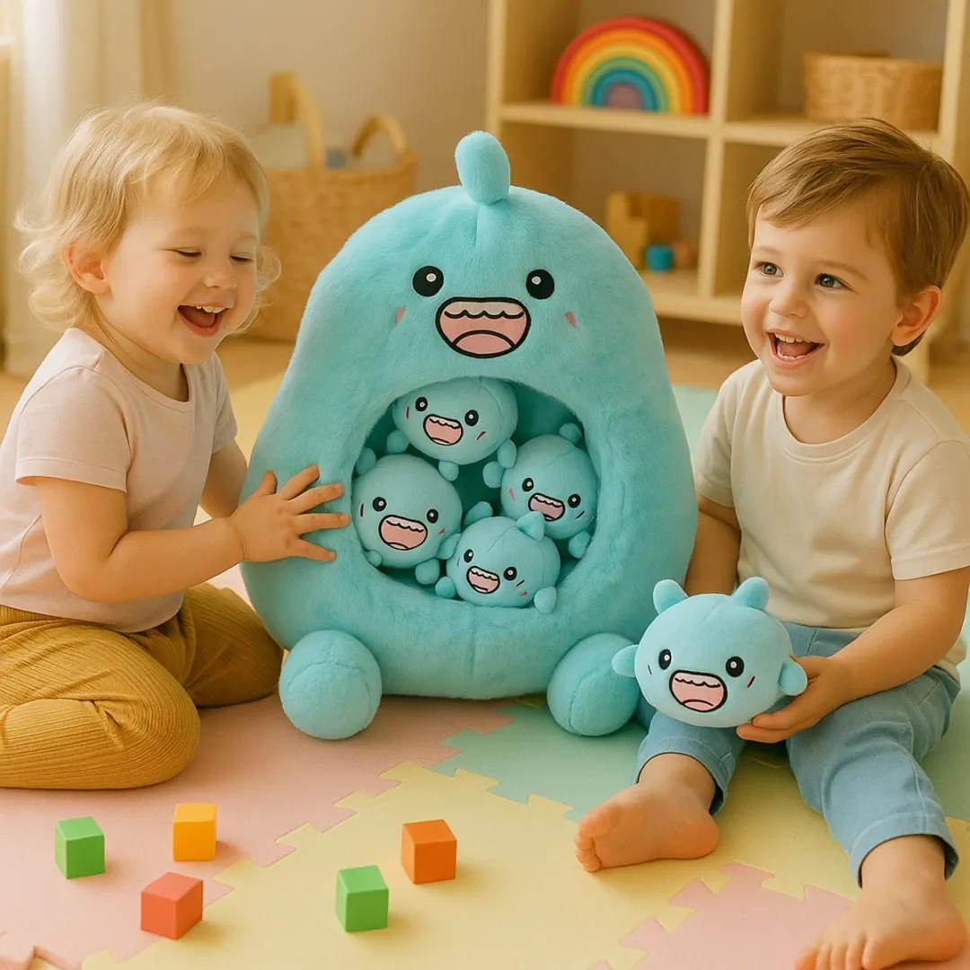 MagniToys Haai Knuffelkussen - Mini haaitjes - 40 cm - Vanaf 3 jaar