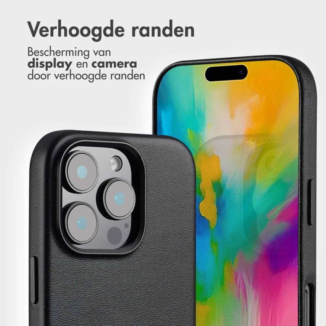 Accezz Hoesje iPhone 16 Pro Max - Leather Bookcase 2-in-1 - 3 Pasjes - Zwart