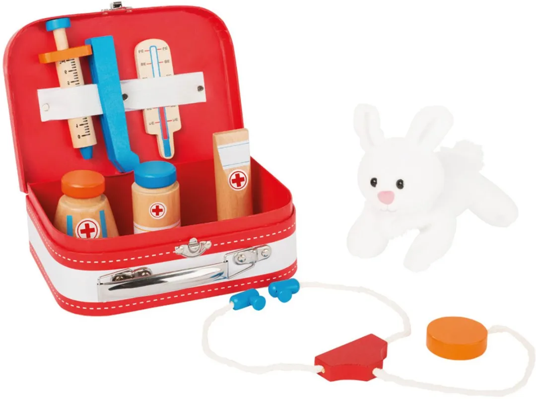 Small Foot Houten Dierenarts Set 9-delig - Rood