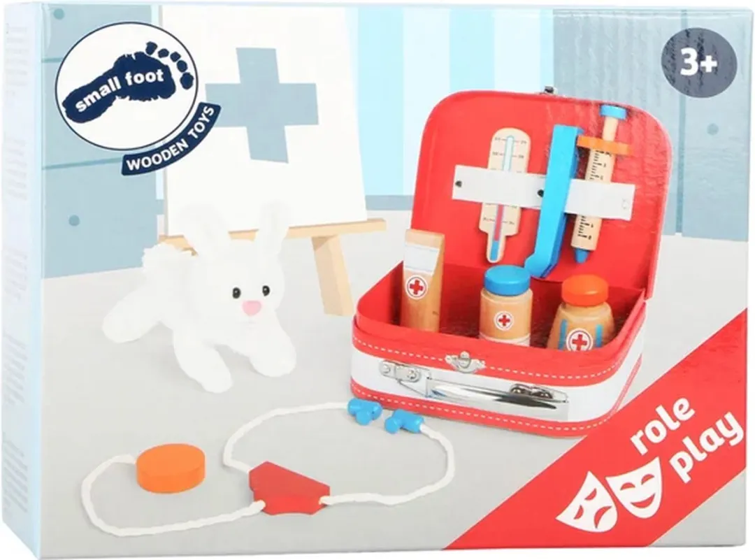 Small Foot Houten Dierenarts Set 9-delig - Rood