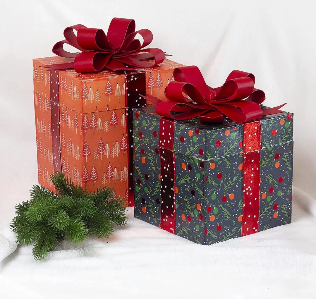 Decopatch Vierkante Geschenkdozen - 2 Stuks Kraft