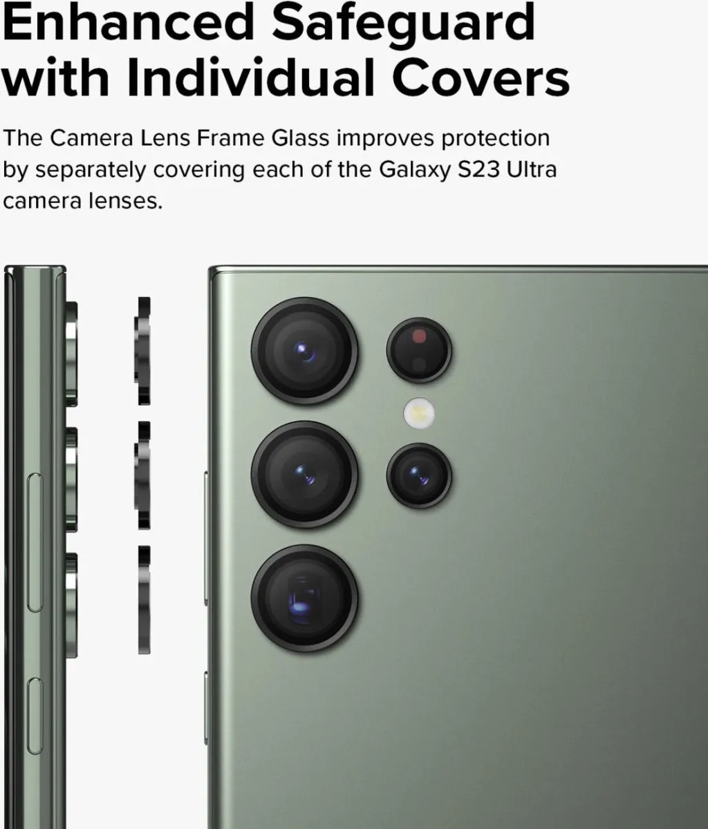 Ringke Frame Glass Camera Protector Samsung Galaxy S23 Ultra - Zwart - afbeelding 6 van 6