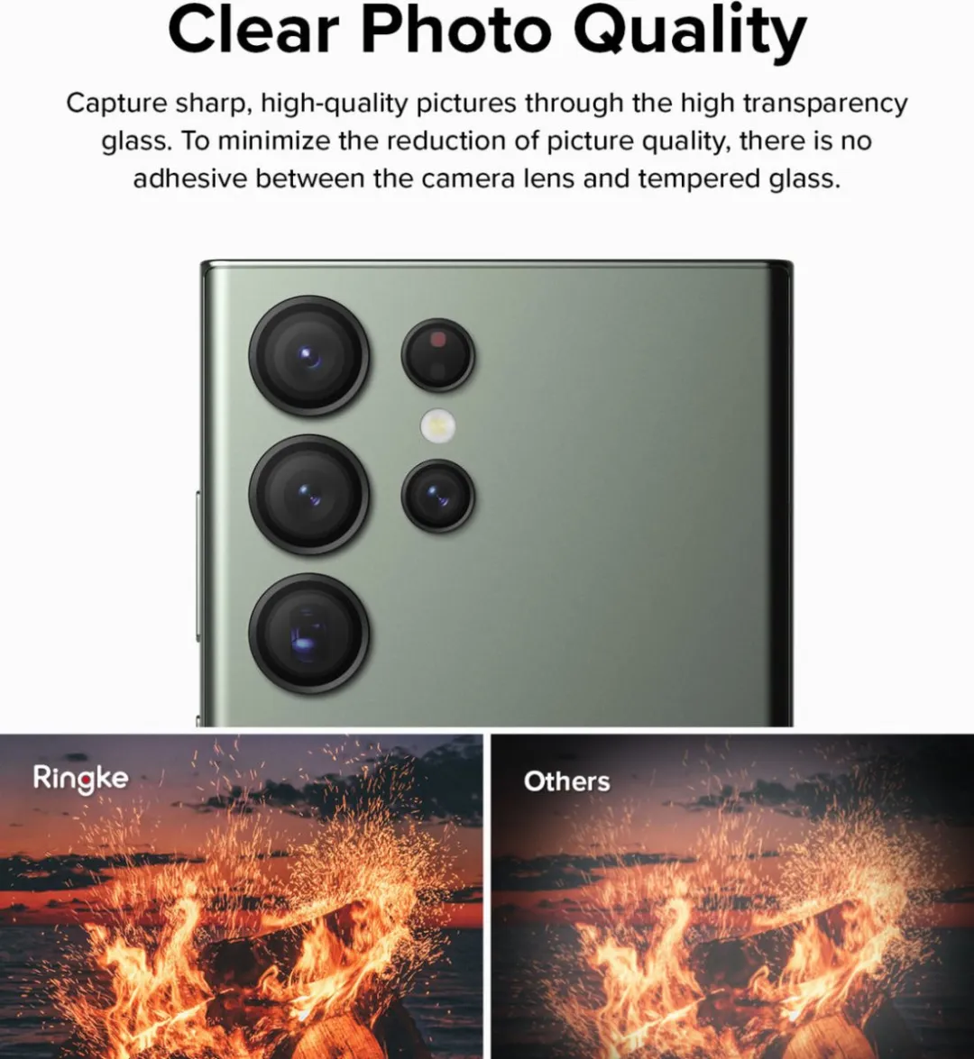 Ringke Frame Glass Camera Protector Samsung Galaxy S23 Ultra - Zwart