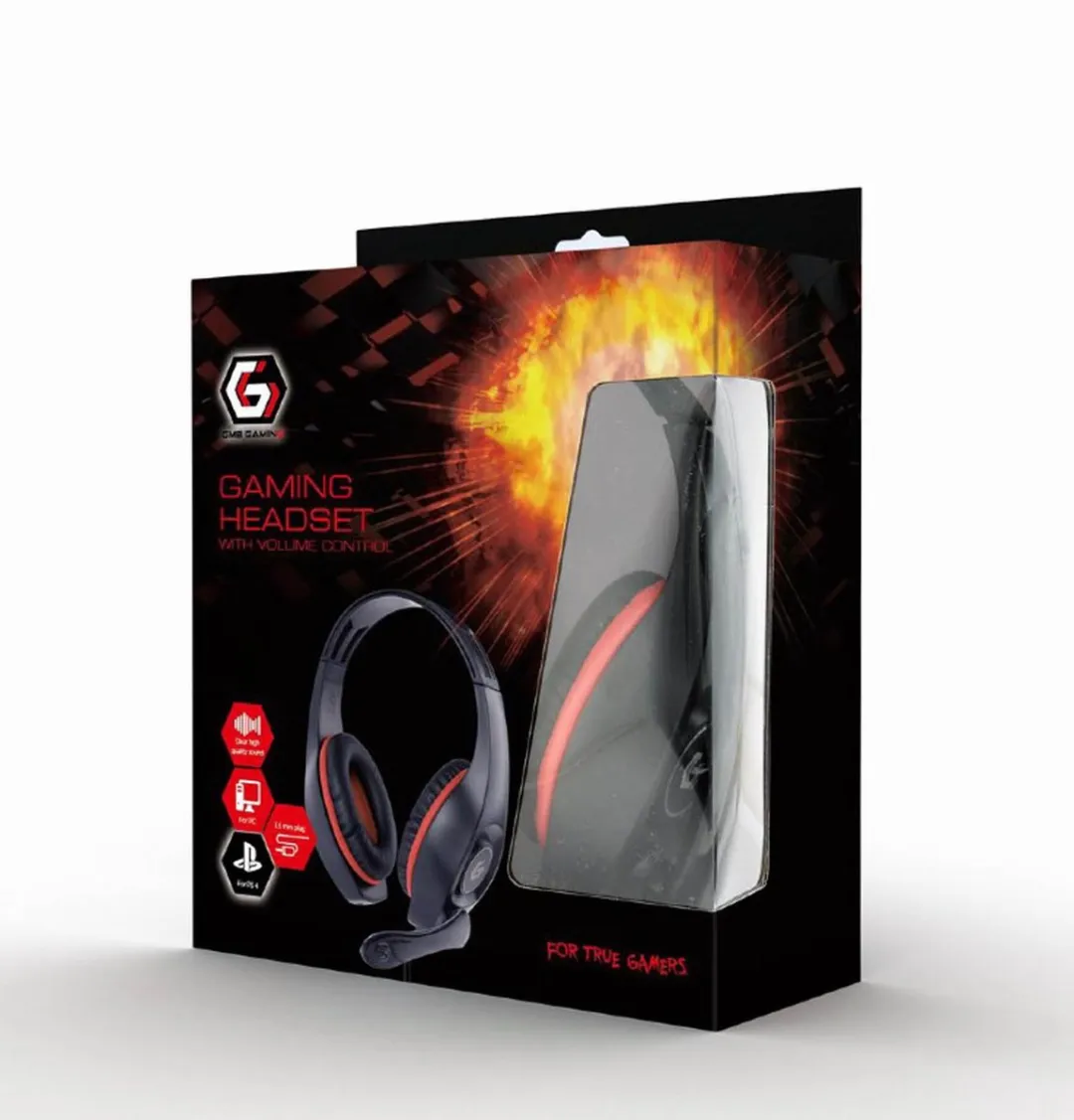 Gembird GHS-05-R Gaming Headset - 40mm Drivers - Rood-Zwart