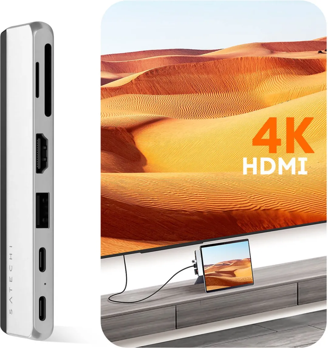 Satechi ST-HSP9P USB-C Hub - 6 Poorten - Zilver - afbeelding 6 van 6