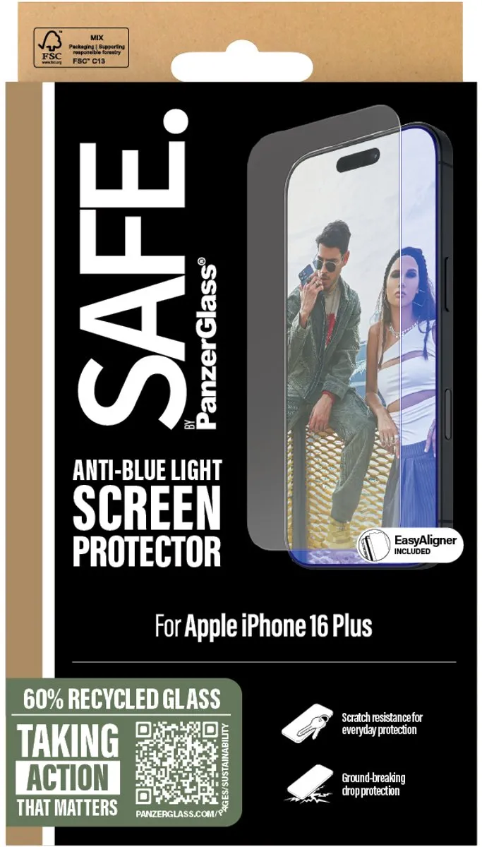 PanzerGlass SAFE. iPhone 16 Schermbeschermer - Doorzichtig