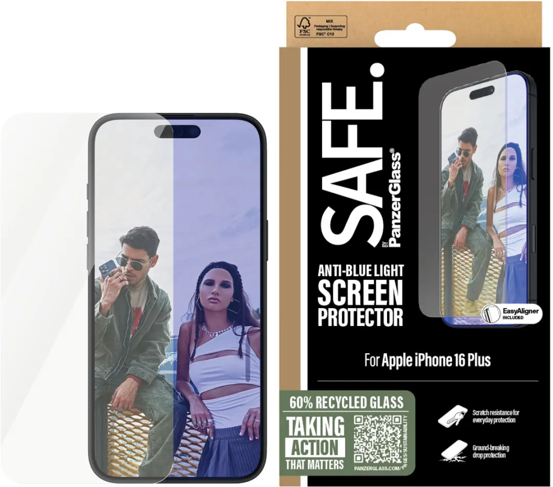PanzerGlass SAFE. iPhone 16 Schermbeschermer - Doorzichtig