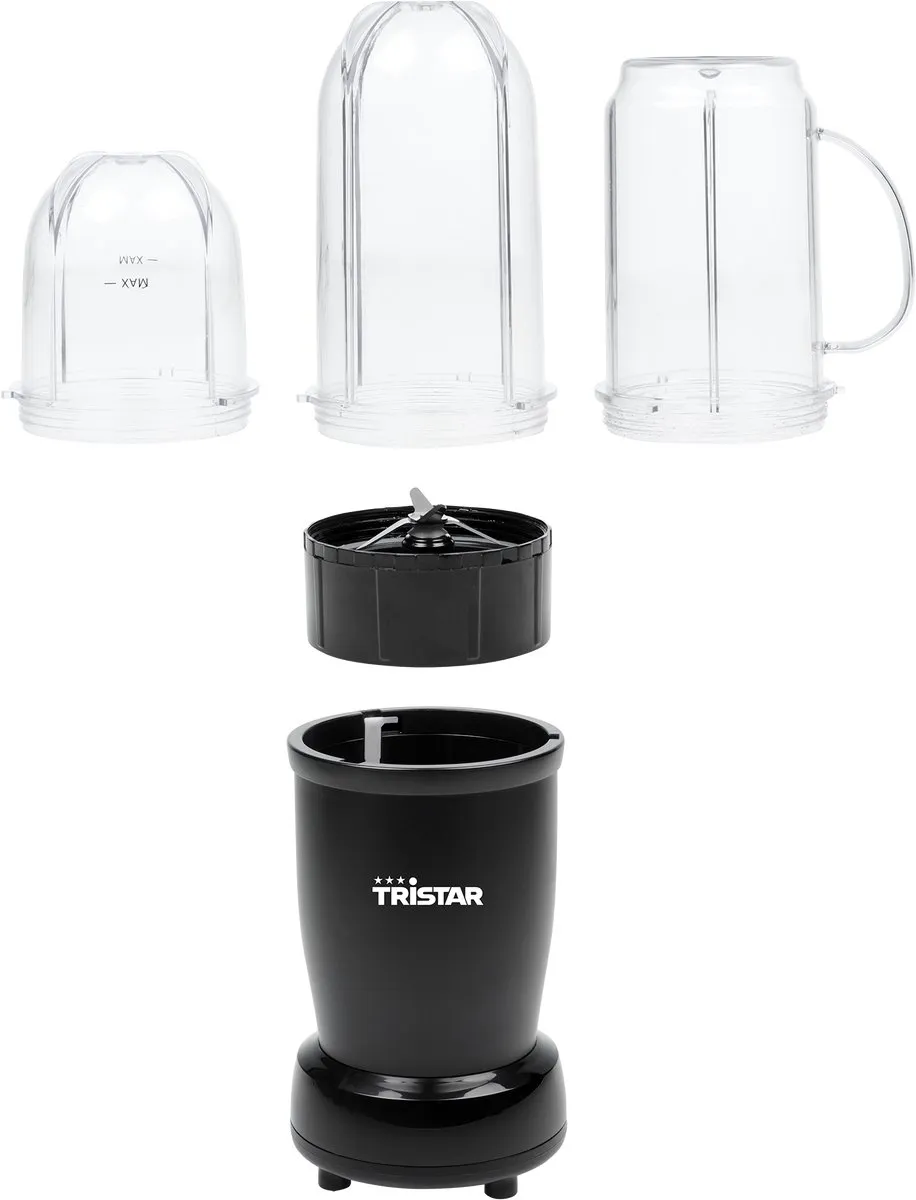 Tristar BL-4486 Smoothiemaker 350W - 0,5L - 3 Bekers - Zwart